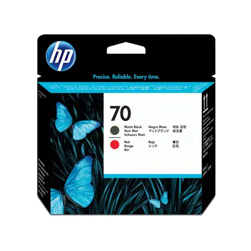 Cabezal de impresión HP Designjet nº 70 negro mate y rojo