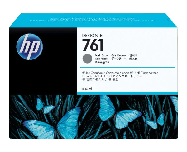 HP Cartucho de tinta DesignJet 761 gris oscuro de 400 ml