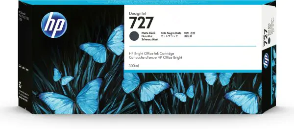 HP Cartucho de tinta DesignJet 727 negro mate de 300 ml