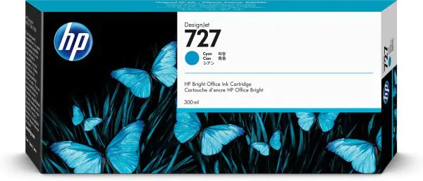 HP Cartucho de tinta DesignJet 727 cian de 300 ml