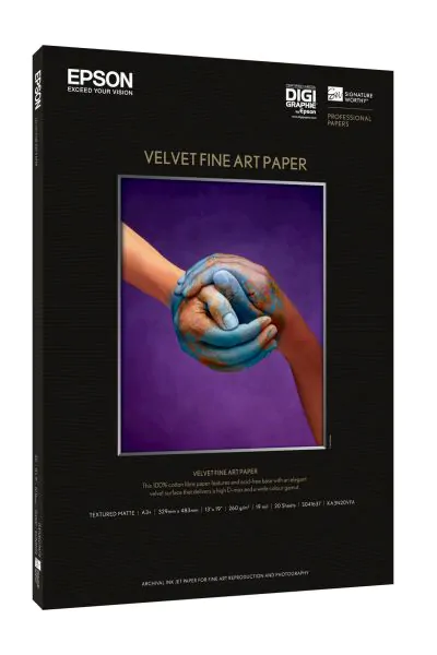 Epson GF Papel Velvet Fine Art. A3+, 20 h, 260g.