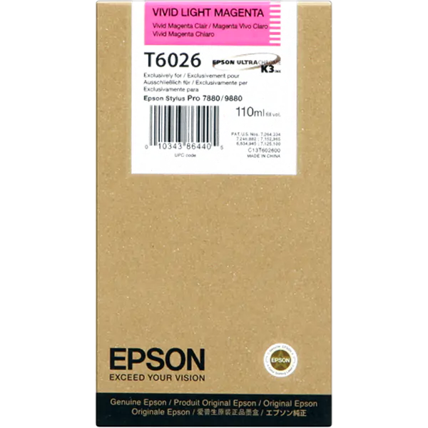 Cartucho Epson T602600 magenta claro vivo