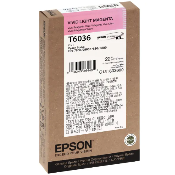 Cartucho Epson T603600 magenta claro vivo