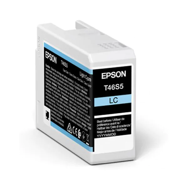 Cartucho de tinta Epson cián claro T46S5 de 25ml.