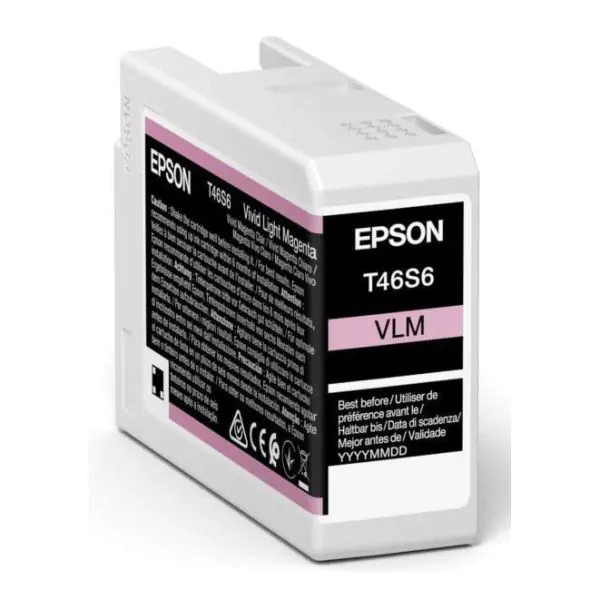 Cartucho de tinta Epson magenta claro T46S6 de 25ml.