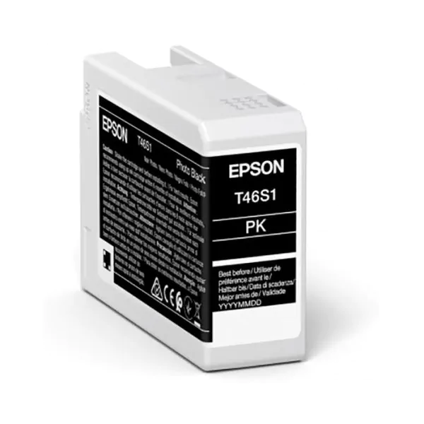 Cartucho de tinta Epson negro foto T46S1 de 25ml.