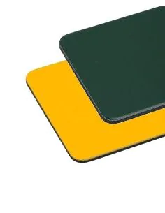 Panel dibond aluminio verde/amarillo - lámina de 0,30mm. - 74,8 x 152 cm. - caja de 8 planchas