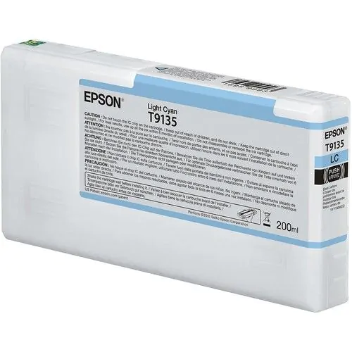 Cartucho de tinta Epson cián claro T9135 de 200ml.