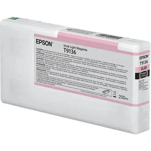 Cartucho de tinta Epson magenta claro T9136 de 200ml.