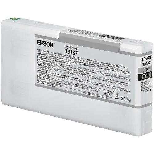 Cartucho de tinta Epson gris T9137 de 200ml.