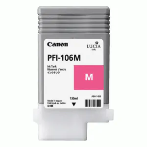 Cartucho de tinta magenta Canon PFI-106M de 130ml.