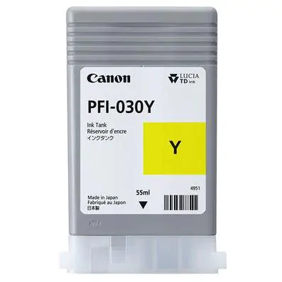 Cartucho de tinta amarillo Canon PFI-030Y de 55ml.