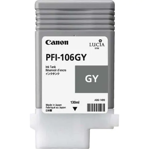 Cartucho de tinta gris Canon PFI-106GY de 130ml.