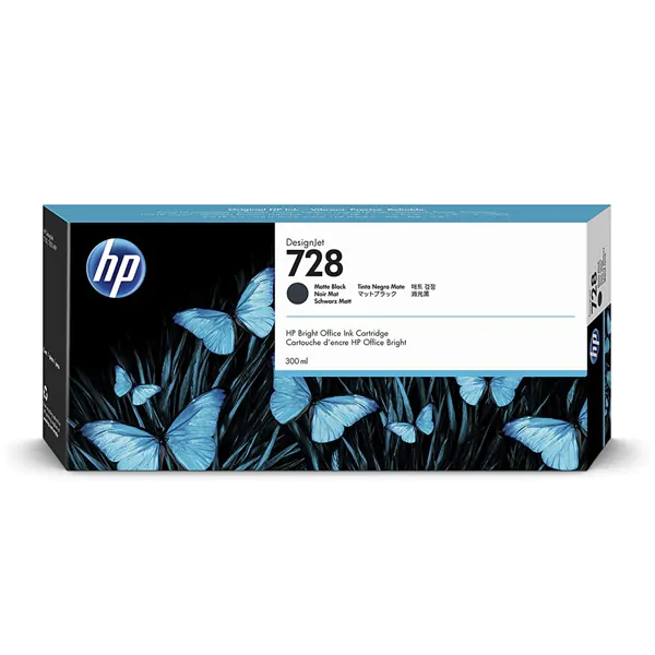 Cartucho de tinta HP Designjet 728 negro mate de 300 ml	