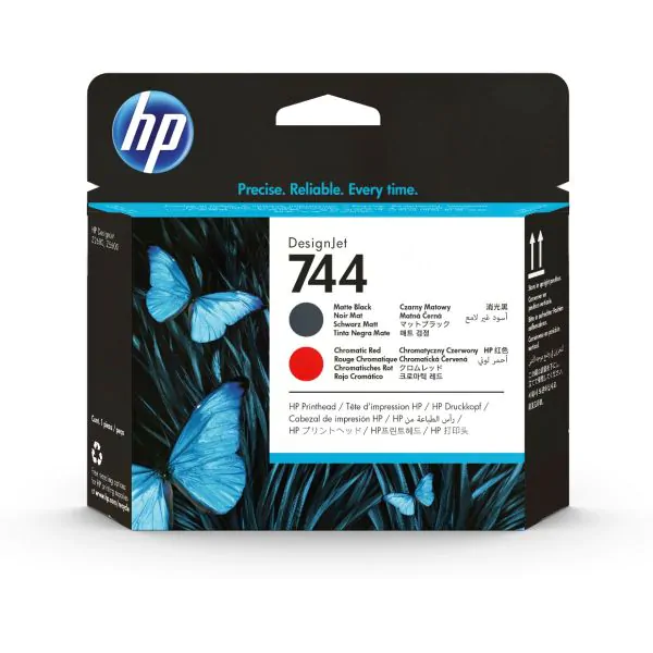 Cabezal de impresión HP Designjet 744 negro mate y rojo