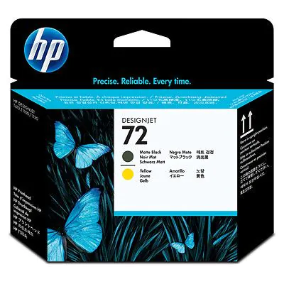 Cabezal HP Designjet nº 72 negro mate y amarillo