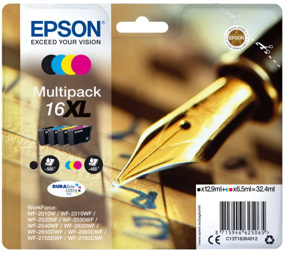 Epson DURABrite Ultra Ink Cartucho 16XL Multipack 4 col (Blister+ Alarma acustico/Radiofrecuencia)