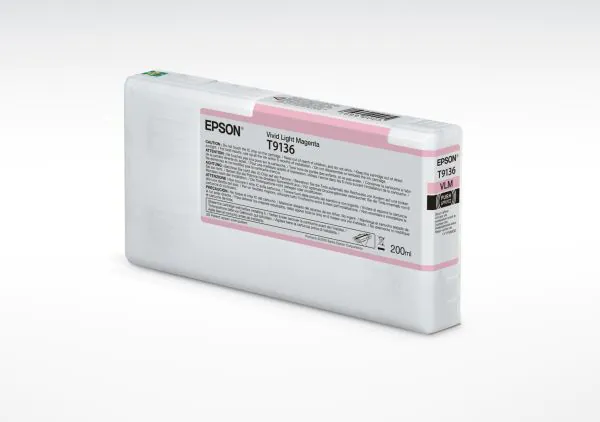 Cartucho de tinta Epson magenta claro vivo T9136 de 200ml.