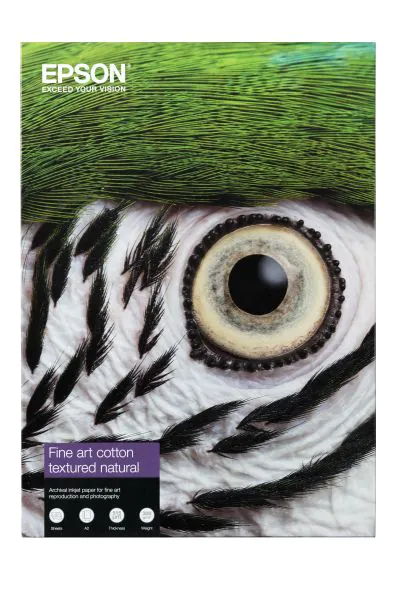Papel Epson Artistico Fine Art Cotton Textured Natural pack 25hojas A3+