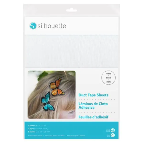 5 Hojas de cinta adhesiva  blanca Silhouette