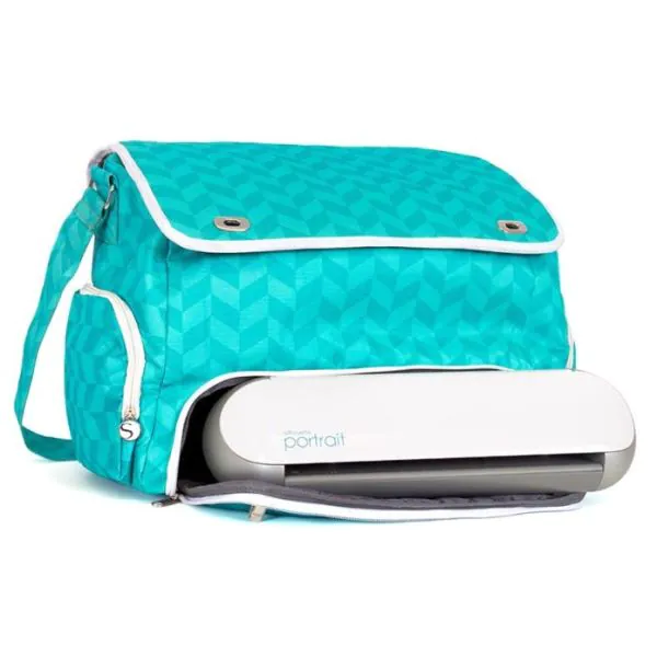 Bolsa de mano verde azulado Silhouette (Portrait Teal Tote)