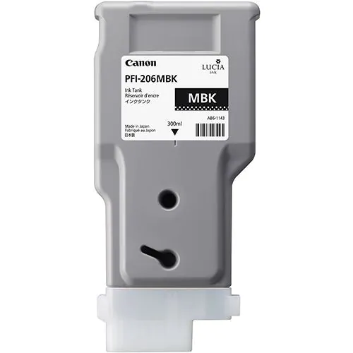 Cartucho de tinta negro mate Canon PFI-206MBK de 300ml.