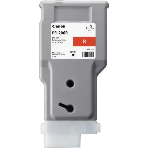 Cartucho de tinta rojo Canon PFI-206R de 300ml.
