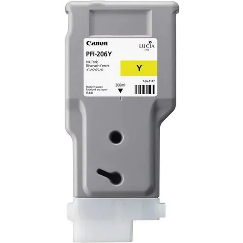 Cartucho de tinta amarillo Canon PFI-206Y de 300ml.