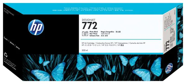 HP Cartucho de tinta DesignJet 772 negro fotográfico de 300 ml