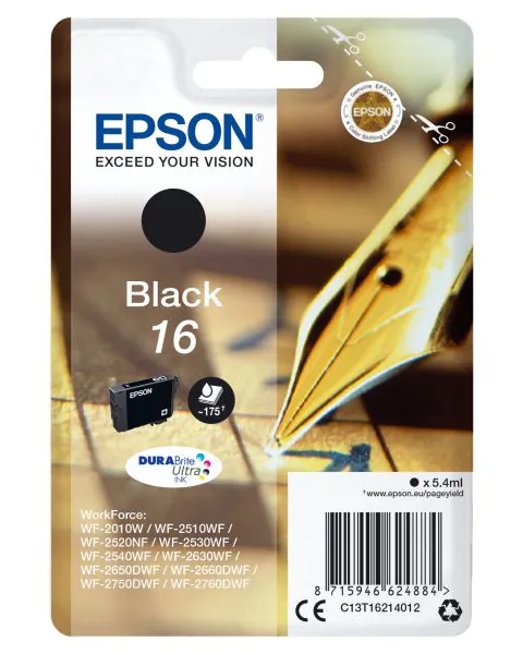 Epson DURABrite Ultra Ink Cartucho Negro 16 (Blister+ Alarma acustico/Radiofrecuencia)