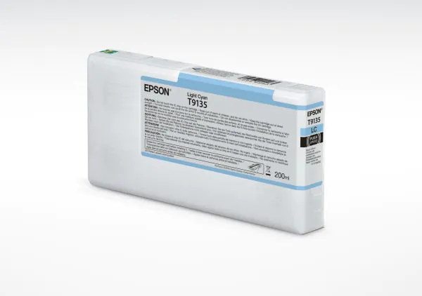 Cartucho de tinta Epson cián claro T9135 de 200ml.