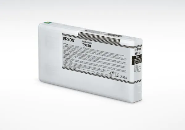 Cartucho de tinta Epson negro mate T9138 de 200ml.