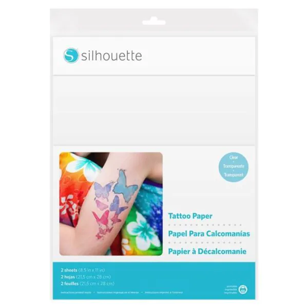 Papel transparente para tatuajes temporales Silhouette