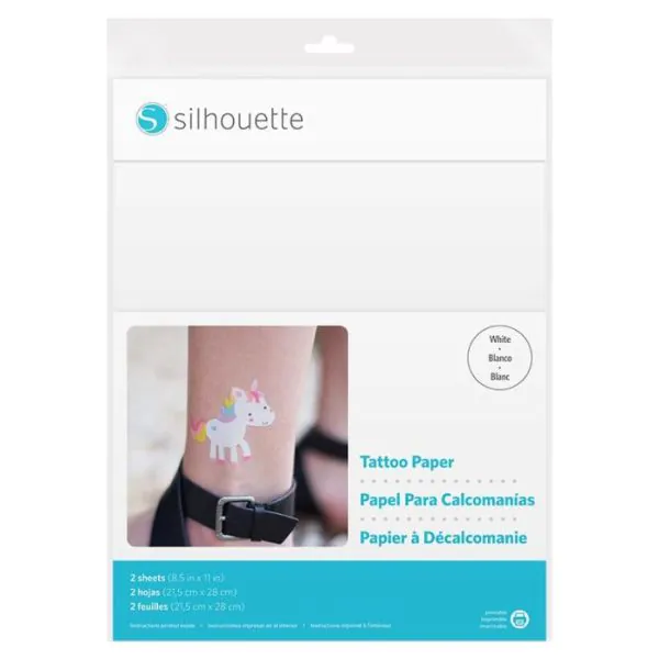Papel blanco para tatuajes temporales Silhouette
