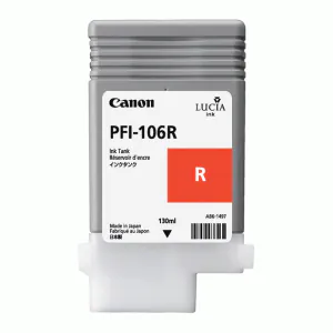 Cartucho de tinta rojo Canon PFI-106R de 130ml.