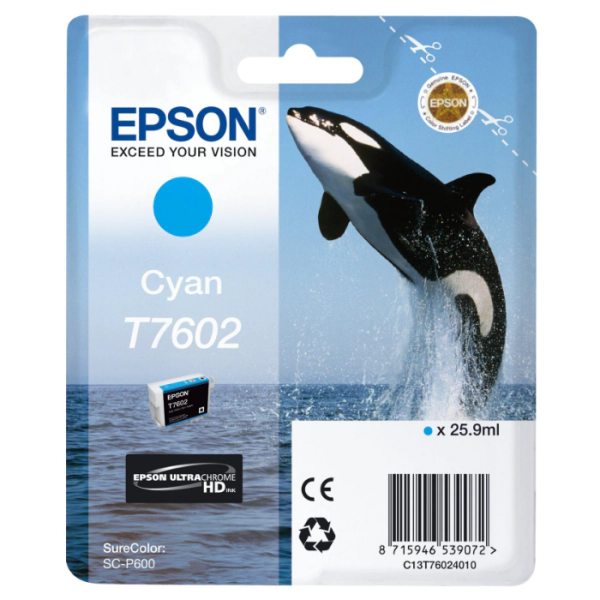 Cartucho de tinta cián Epson T7602 para SureColor SC-P600