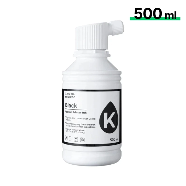 Tinta negra xTool Selected para impresora Apparel de 500 ml