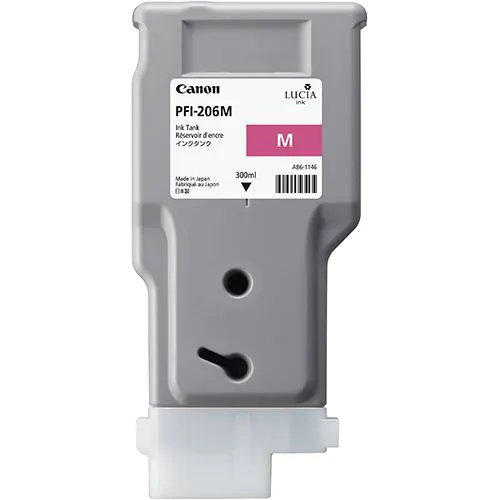 Cartucho de tinta magenta Canon PFI-206M de 300ml.
